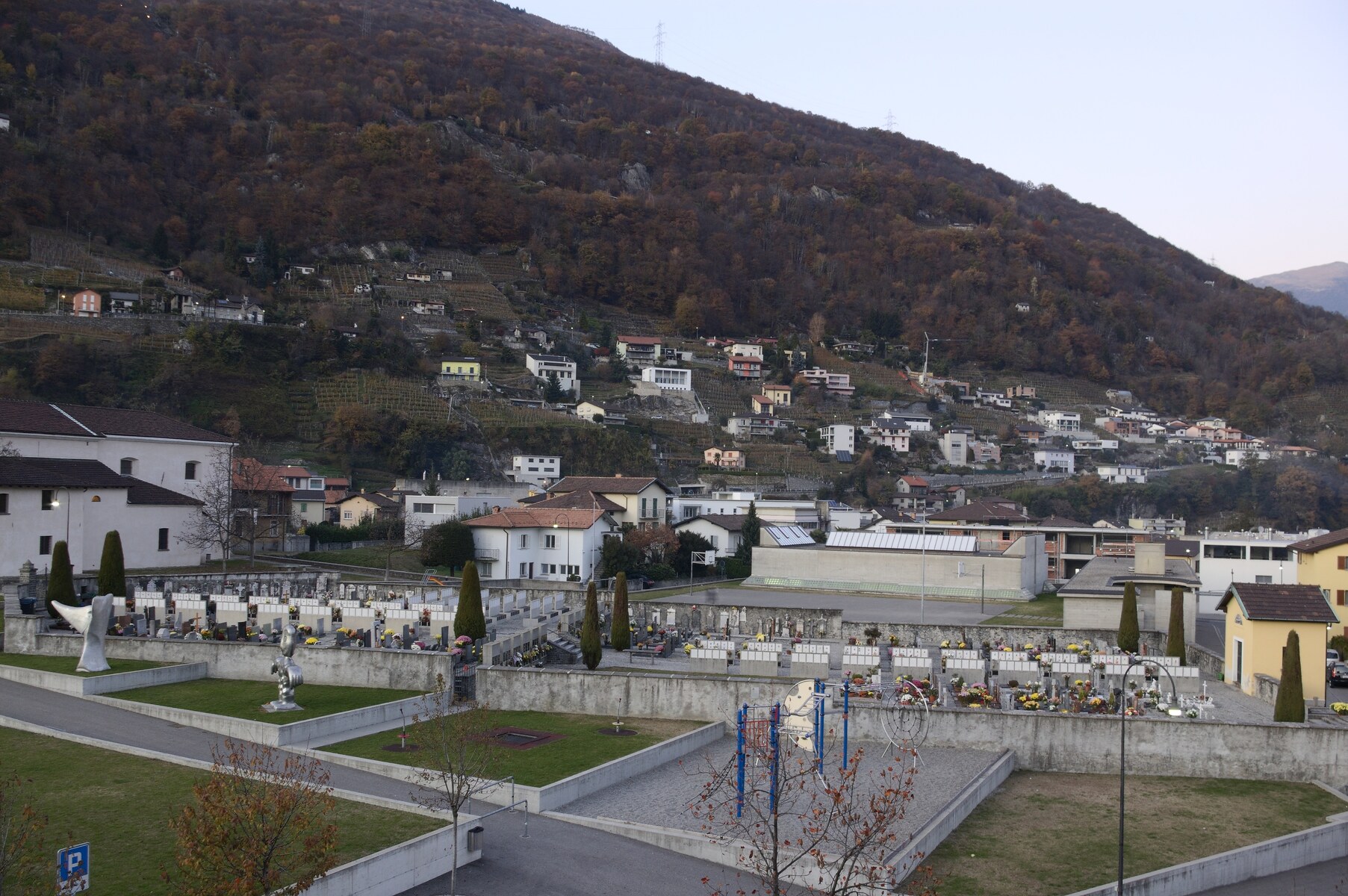 Monte Carasso Cemetary at dusk